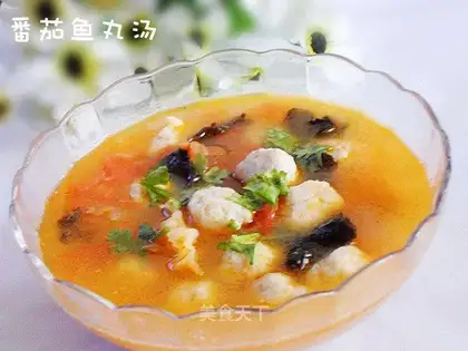 Tomato fish ball soup
