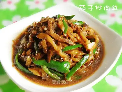 Fried shredded pork with eggplant