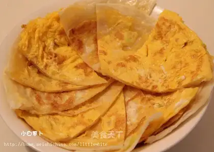 egg cake with onion oil