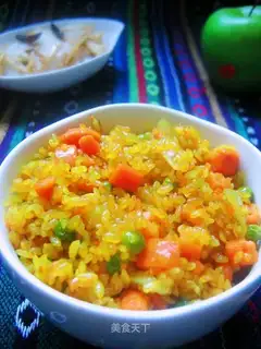 Golden square leg green bean fried rice