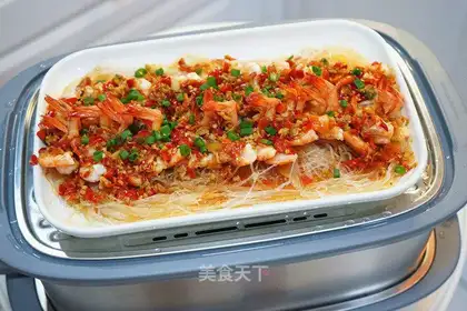 Garlic fan steamed shrimp