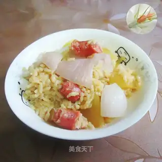 Onion sausage potato rice