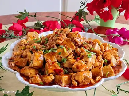 Soy eggs fried tofu