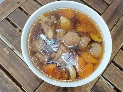 Frozen mushroom chop soup