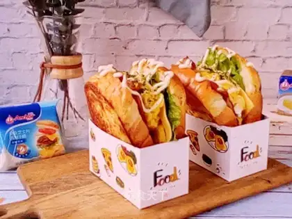 Cheese and egg fried sandwiches