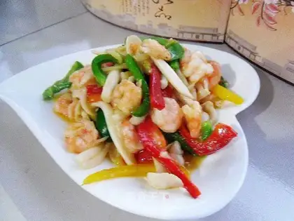 Shrimp, white mushroom