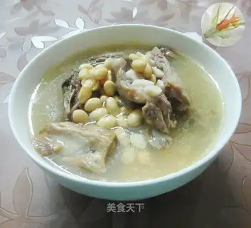 Lamb chops, soy soup