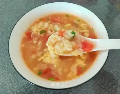 Tomato egg oak soup