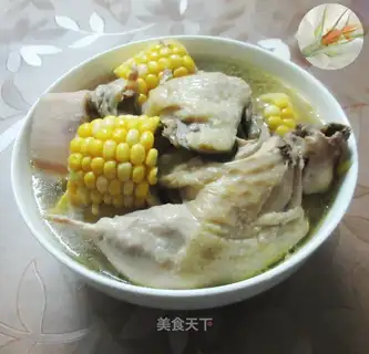 Corn Lotus chicken soup