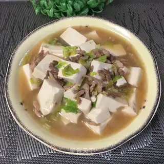 Meat stew, tofu