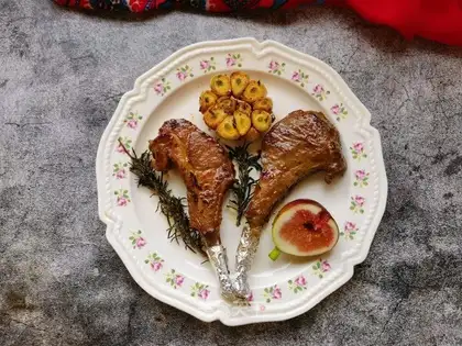 Rosemary garlic and French lamb chops