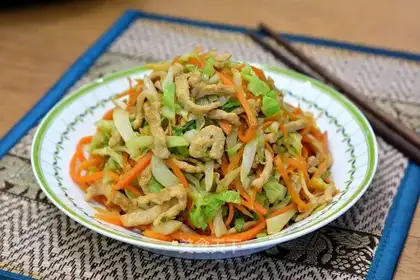 Sausage carrot cabbage