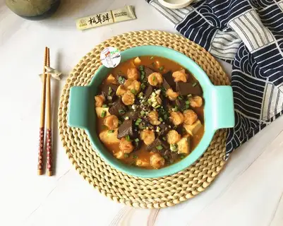 Shrimp duck blood tofu