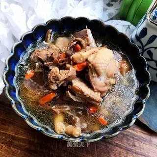 Roasted chicken soup