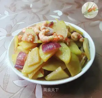 ♪ Onion shrimp fried potatoes ♪