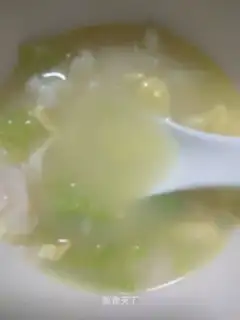 Soup with cabbage eggs
