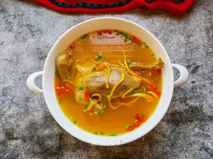 Worm grass and pigeon soup