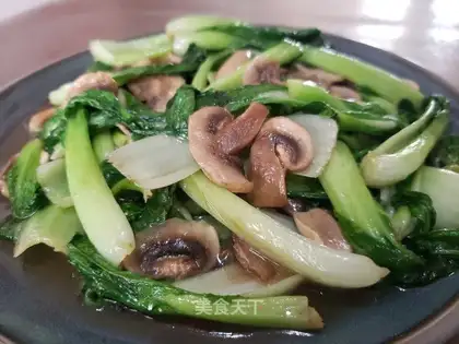 Green grass mushrooms