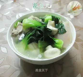 Mushroom greens and pork