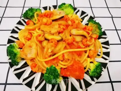 Tomato shrimp pasta