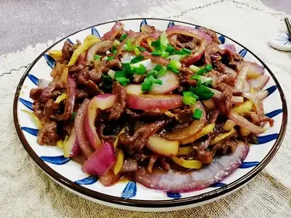 Onion's fried beef silk