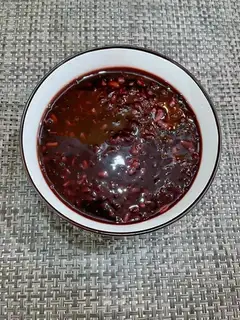 Red bean, black rice congee