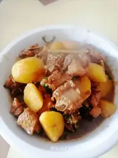 Potato burn ribs