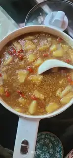 Apple sprouts, black sugar, rice porridge