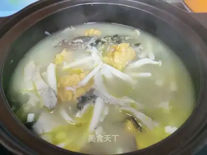Fish seed mushroom soup