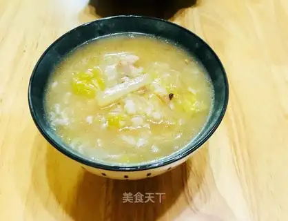 Home chicken and vegetable porridge