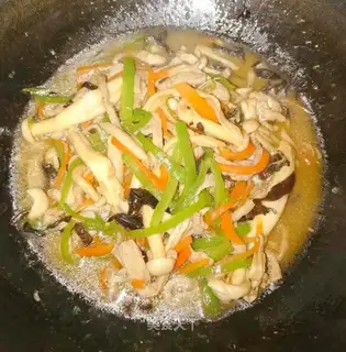 Fried sea mushrooms