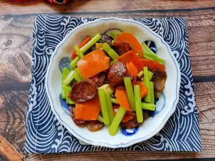 Carrot celery and sausage