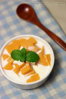 Very fragrant and smooth papaya pudding