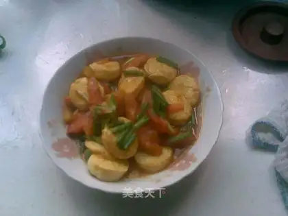 Japanese tofu with roasted tomatoes