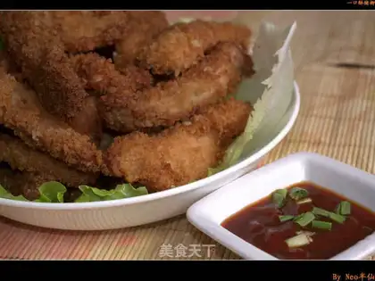 A mouthful of crispy pork fillet