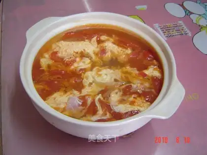 Tomato pickled mustard egg soup