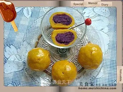Pumpkin purple potato bun