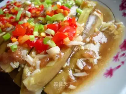 Eggplant with plum juice and garlic
