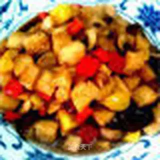 Roast Agaricus bisporus and mushroom yam