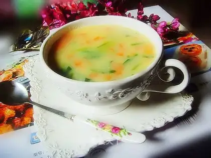 Corn and tofu pudding soup