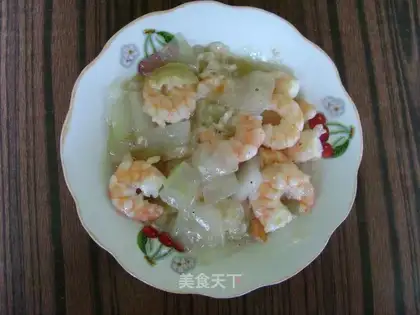 stir-fried shrimp with aloe vera