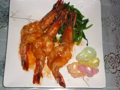 Baked King Prawns with Black Pepper Emperor