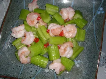 Fried shrimp balls with celery
