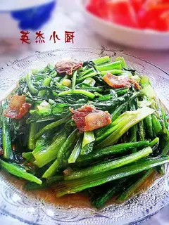 Meat-flavored oil and wheat vegetables