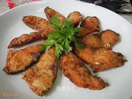 fried green fish slices