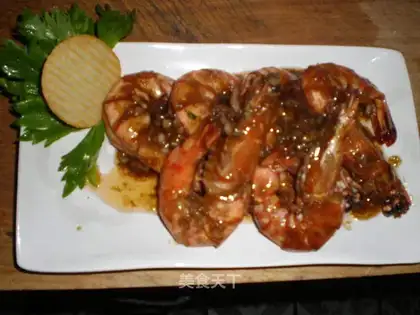 Garlic oil guzzling shrimp