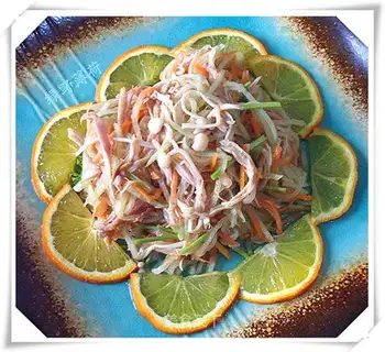 Golden needle chicken shredded bergamot