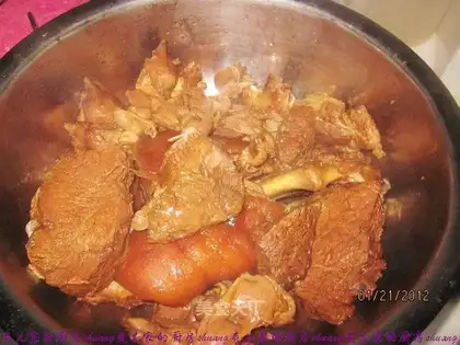 sauced meat