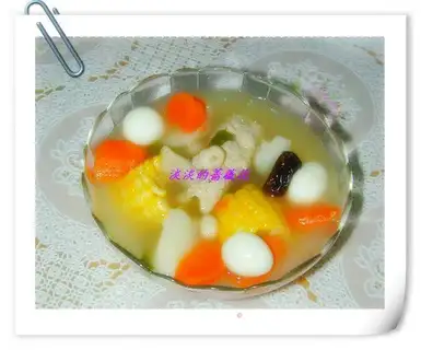 Corn quail steak soup