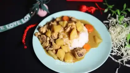 Potato chicken curry rice